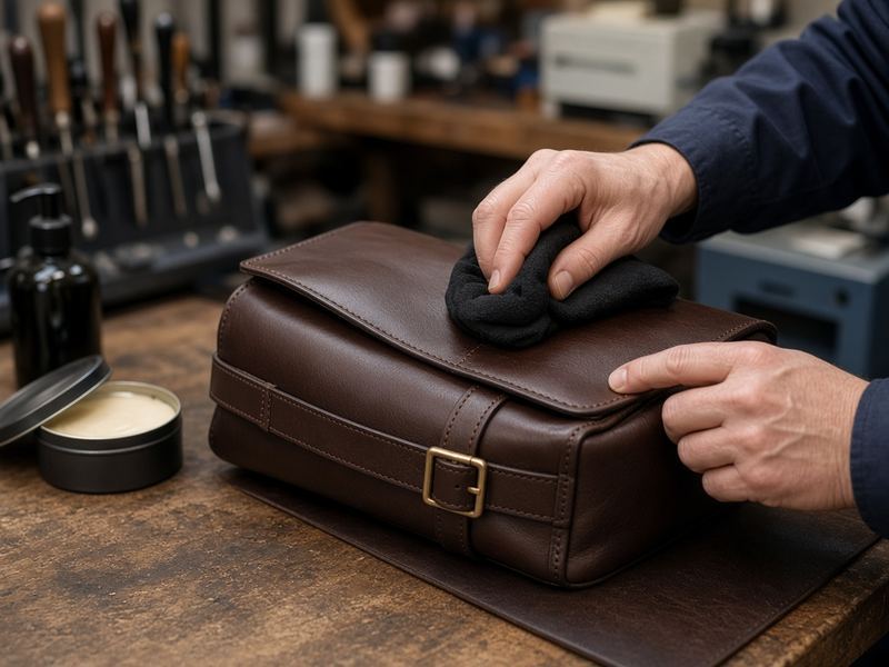 Leather conditioning at Ladleintar House